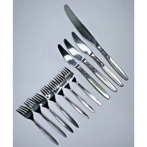 Vintage Amefa Holland Tulip Time Stainless Flatware 11 Pc Knife Fork Replacement